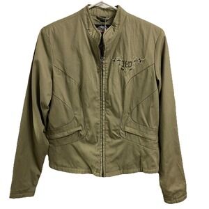 HARLEY DAVIDSON Women Lightweight Olive green Motorcycle Riding Jacket Sz. S NWT